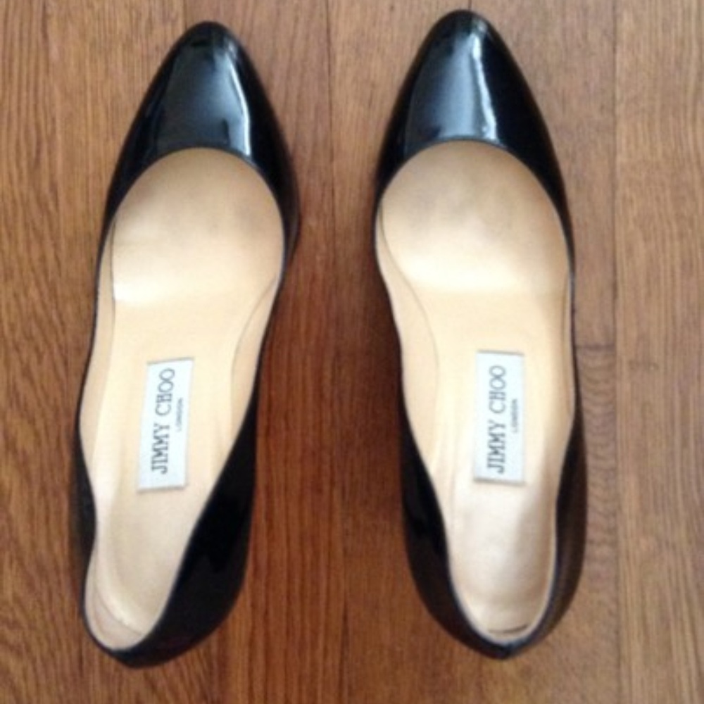 Jimmy Choo Black Patent Pumps Size US 6.5 Regular